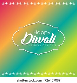 Creative greetings for indian festival diwali celebration on colorful and vibrant background. Can be used for banners, advertisement, posters and backgrounds. (Translation: Happy Diwali)