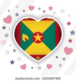 Creative Grenada Flag Heart Icon