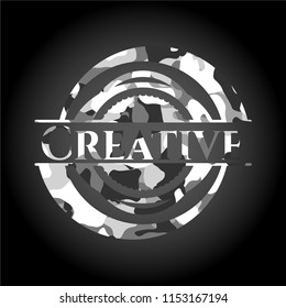 Creative grey camouflage emblem