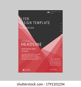 Diseño de plantilla de volante de color gris claro y rojo claro 
