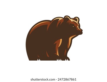 A creative grizzly bear vector illustration. Bear vector design. Bear silhouette stylized vector illustration. Wild bear vector design.