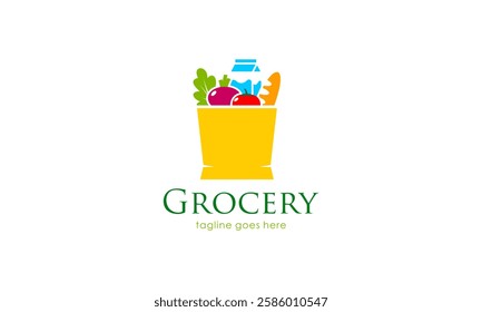 Creative Grocery Shopping Logo Design. Logo Concept for Brand, Business, Retail, Shop, Commerce, Store, Supermarket, and Many More.