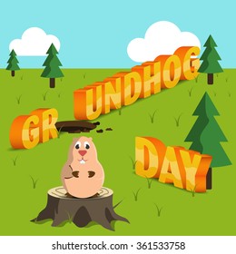 creative Groundhog Day vector illustration