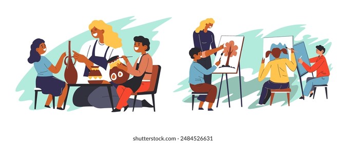 Creative Group Art Class vector