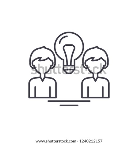 Creative group line icon concept. Creative group vector linear illustration, symbol, sign