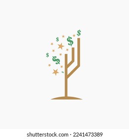 creative growth invest iconic tree investment logo design vector illustration with simple, mature and unique styles isolated on white background. 