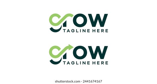 diseño de logotipo de crecimiento creativo, diseño de logotipo de marca de palabra, plantilla de diseño de logotipo, ideas creativas.