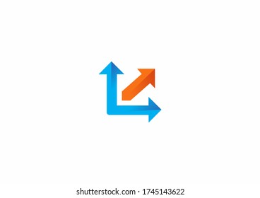 Design des Designs eines Zeichens für kreative Wachstumsvektoren