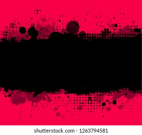 Creative grunge banner.Splashes background for your design.