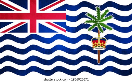 Creative grunge flag of British Indian Ocean Territory country with shining background