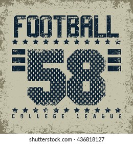Creative grunge t-shirt graphic design,  Vintage print stamp, Sports wear typography emblem, Vector