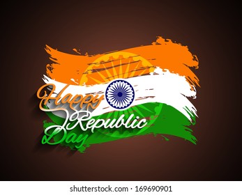 Creative grungy Indian flag design for Indian Republic day. Vector illustration