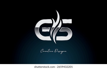 Creative GS Letter Flame Logo Bold Metallic Monogram with Fire Symbol for Premium Chrome Branding and Visual Identity