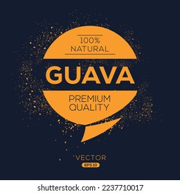 Creativo (guayaba), etiqueta guayaba, ilustración vectorial.
