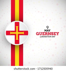 Creative Guernsey liberation day illustration with unique Guernsey flag vector background.