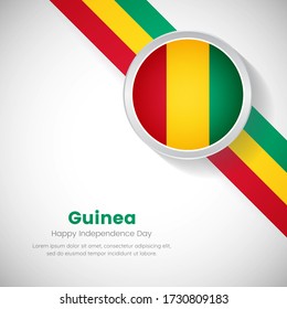 Creative Guinea national flag on circle. Independence day of Guinea country with classic background