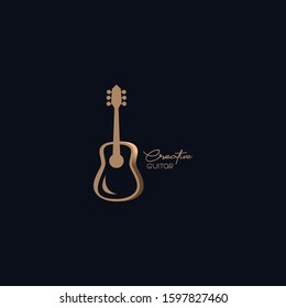 Creative guitar logo design vector template