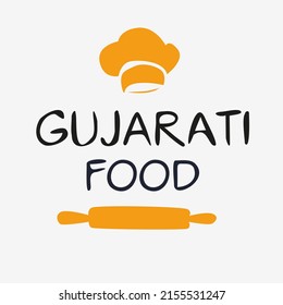 Creative (Gujarati food) logo, sticker, badge, label, vector illustration.