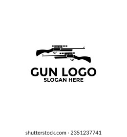 Diseño del logotipo creativo de un arma. Plantilla de logotipo de armas. Vector de arma