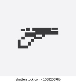 Creative gun, pistol, weapon icon vector