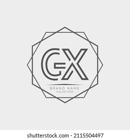 Creative GX initial letter logo design elements. Modern Minimalist business letter logo vector design template.