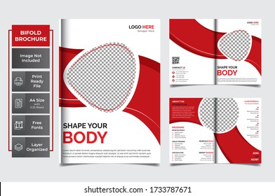 Creative gym bifold brochure template