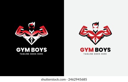 Creative Gym, fitness bodybuilding, logo icon sample, Sport man concept Vector illustration Template