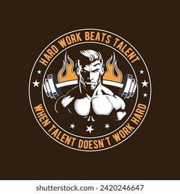 Creative gym fitness workout bodybuilding t shirt, Gym motivational quote, Fitness t shirt design, Vintage gym fitness t-shirt