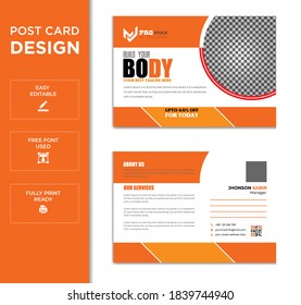 Creative Gym Post Card Design
