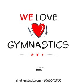 Creative Gymnastics lettering, Can be used for stickers and tags, T-shirts, invitations, vector illustration.