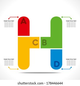 creative 'H' alphabet info-graphics concept vector