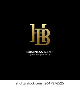 Creative H and B Letter Logo, Luxury Monogram Design.
