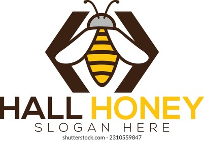 Diseño del logotipo Creative H y bee Honey,