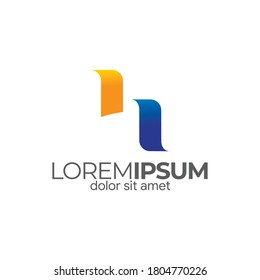 Logo abstracto de letras H creativas