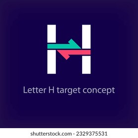 Creative H letter arrow logo design. Unique colorful logistic corporate company logo. Company initials corporate vector.