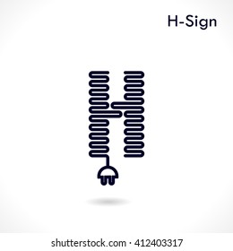 Creative H- letter icon abstract logo design vector template.Creative H- alphabet vector design.Business and education creative logotype symbol.Vector illustration