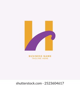 Diseño creativo del icono de la letra H con colores llamativos