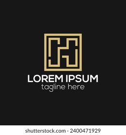 Creative H letter logo design concept isolated vector template for business illustration