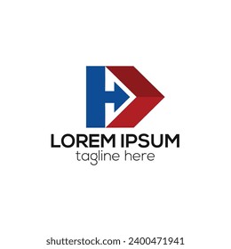Design-Konzept für Creative H-Buchstaben-Logo einzeln auf Vektorgrafik zur Geschäftsgrafik