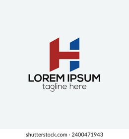 Design-Konzept für Creative H-Buchstaben-Logo einzeln auf Vektorgrafik zur Geschäftsgrafik