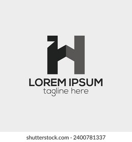 Creative H letter logo design concept isolated vector template for business illustration