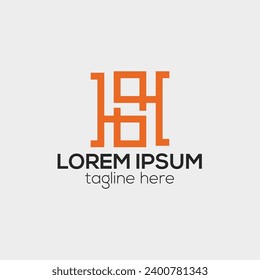 Design-Konzept für Creative H-Buchstaben-Logo einzeln auf Vektorgrafik zur Geschäftsgrafik