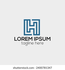 Creative H letter logo design concept isolated vector template for business illustration