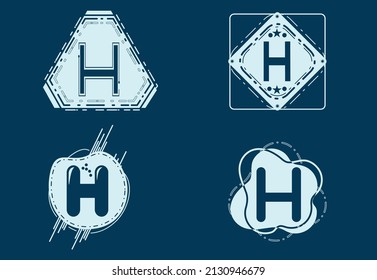 Creative H letter logo and icon design template