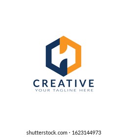 Creative H letter logo template vector and H letter logo. Origami H letter icon set.