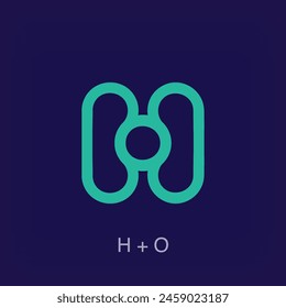 Creative H with letter O combination sign logo. Uniquely designed color transitions. My letters combination logo template vector.