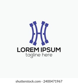 Creative H letter tech logo design concept isolated vector template illustration