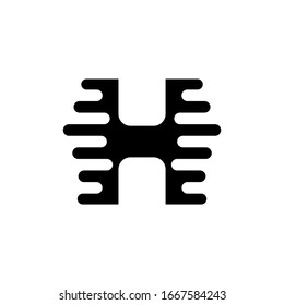 Creative H logo technology icon template