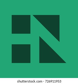 Creative h and n logo design. Negative space vector illustration