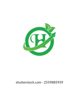 creative h natural logo design 